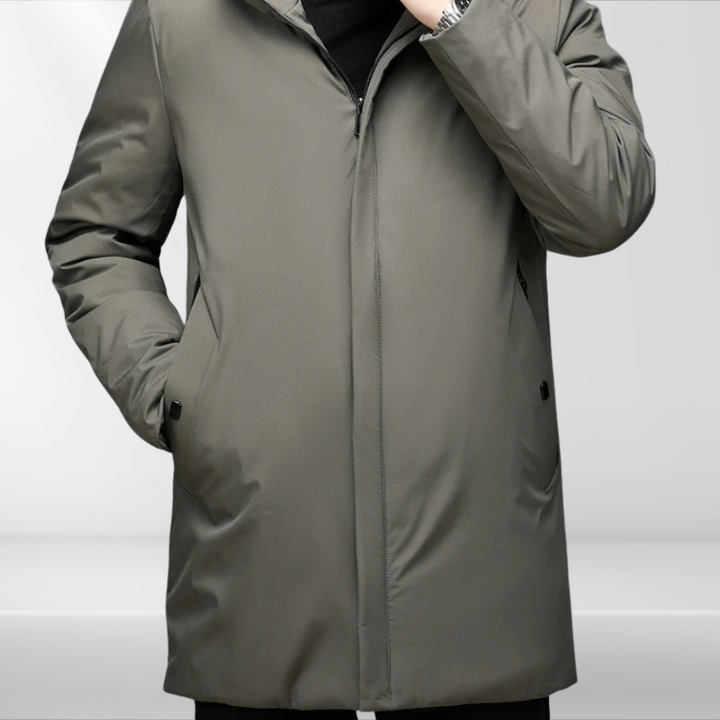 Mens Hoodie Jacket with Duck Down Filling Classic Fit
