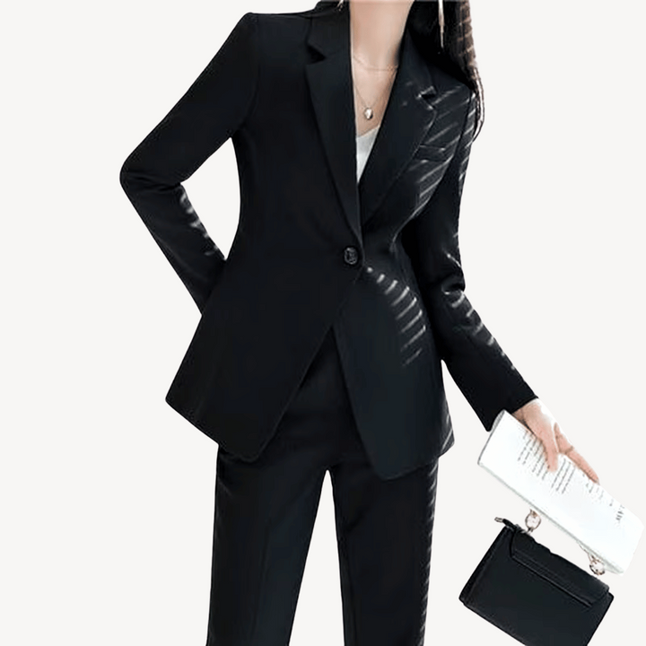 Womens Tailored Blazer and Pants Set Formal Fit