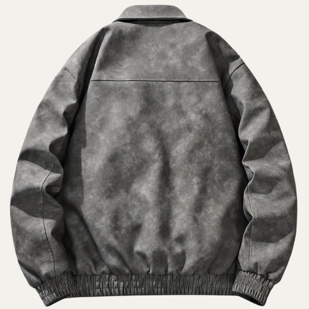 Mens Bomber Jacket Relaxed Fit with Chest Flap Pockets