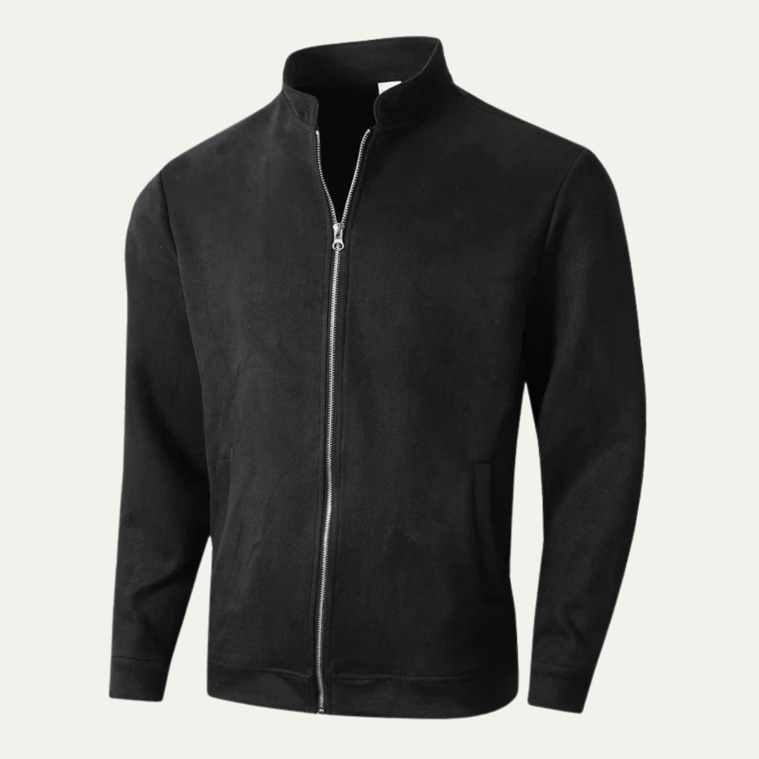 Mens Bomber Jacket Stand Collar Minimalist Style