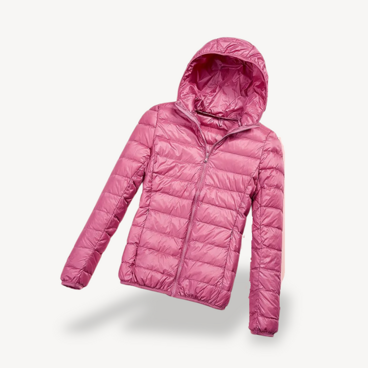 Womens Ultralight Puffer Jacket with Hooded Design
