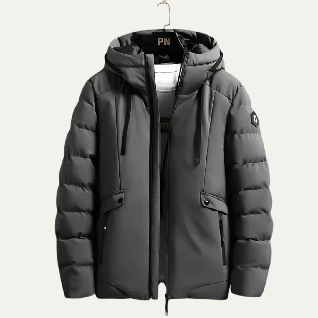 Mens Puffer Jacket Quilted Wide Fit Full Zip Hooded