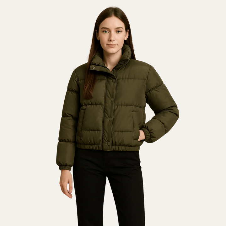 Womens Cropped Puffer Jacket Boxy Fit