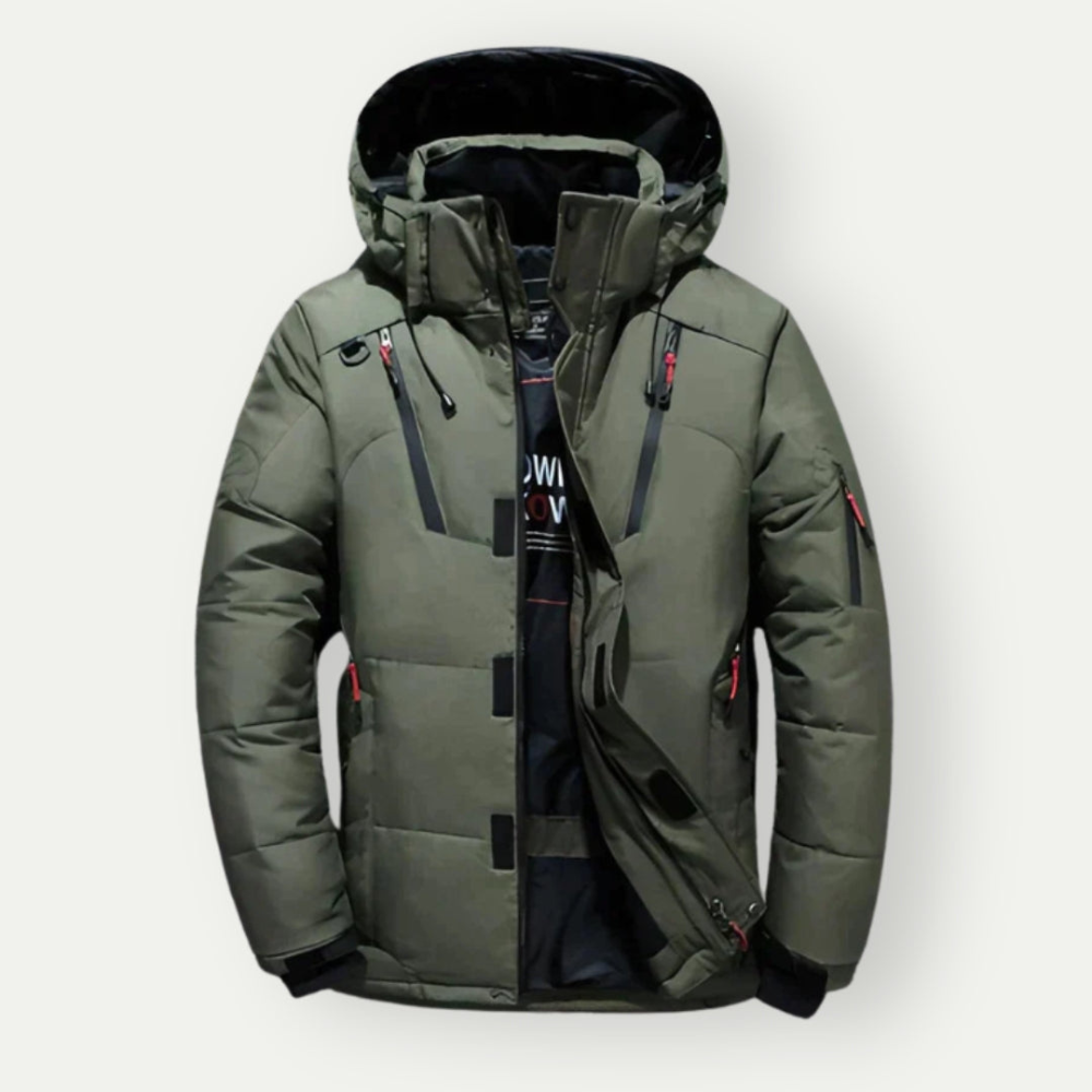 Mens Quilted Insulated Puffer Jacket with Hood