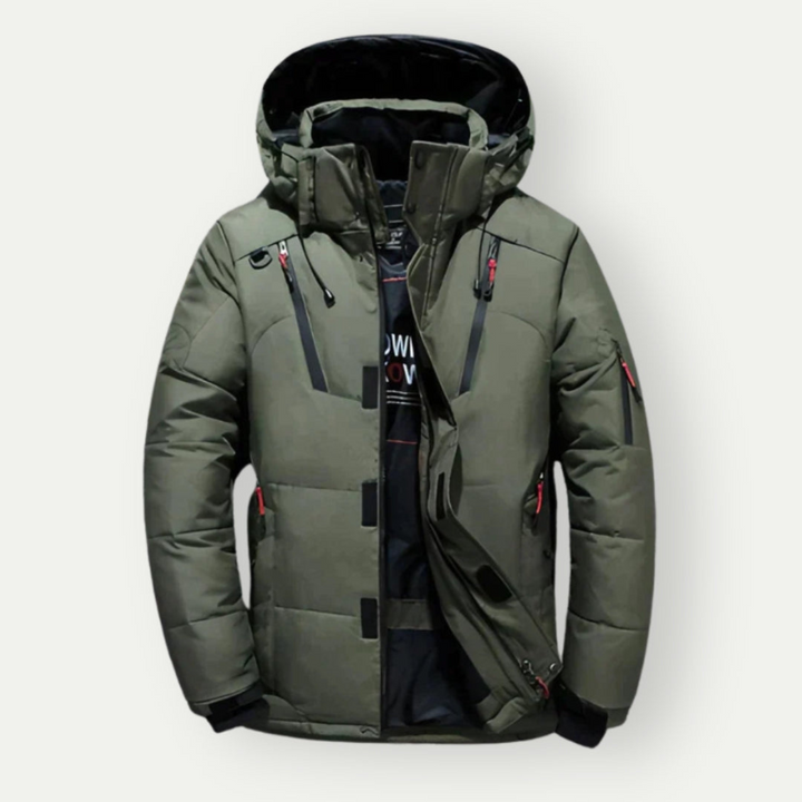 Mens Quilted Insulated Puffer Jacket with Hood