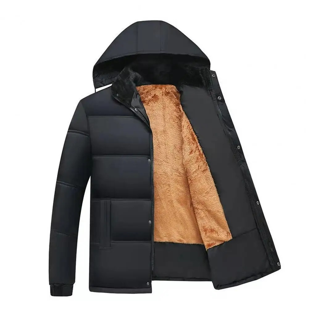 Mens Padded Hooded Jacket Insulated Warm Fit