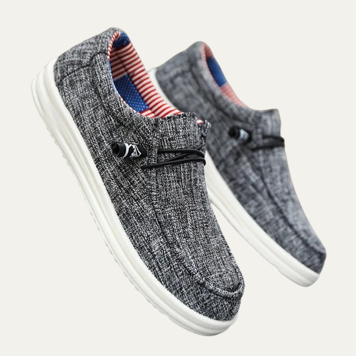 Mens Casual Slip-On Shoes Textile Moc Toe
