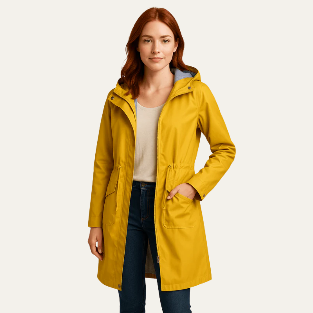 Womens Hooded Anorak Jacket with Drawstring Waist
