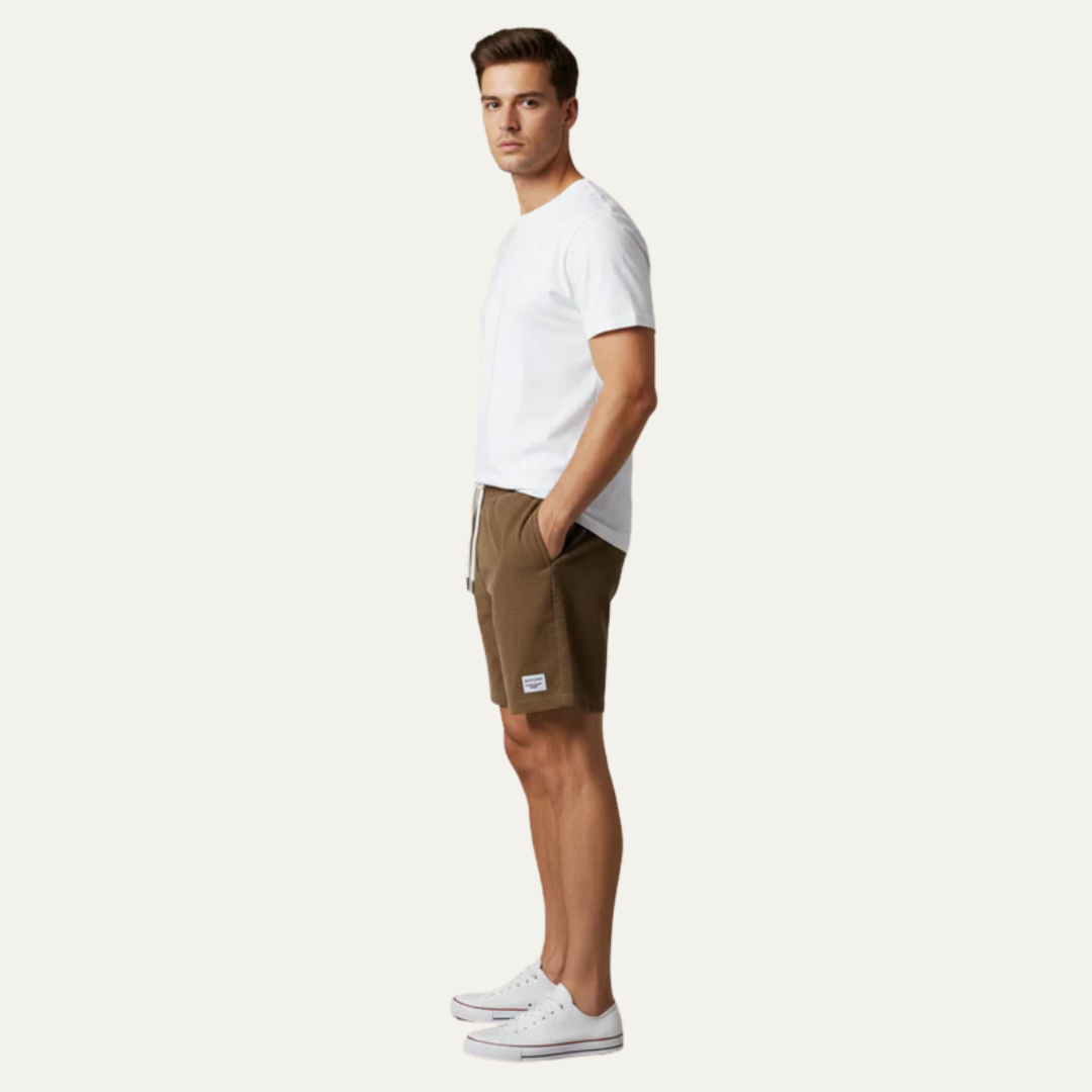 Mens Casual Shorts Drawstring Mid-Thigh Length