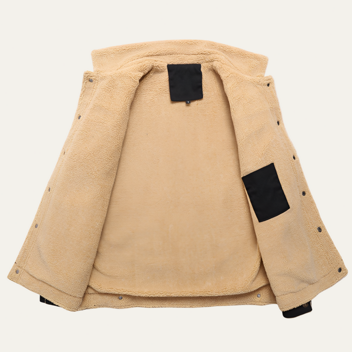 Mens Winter Jacket Fleece Lined Retro Style