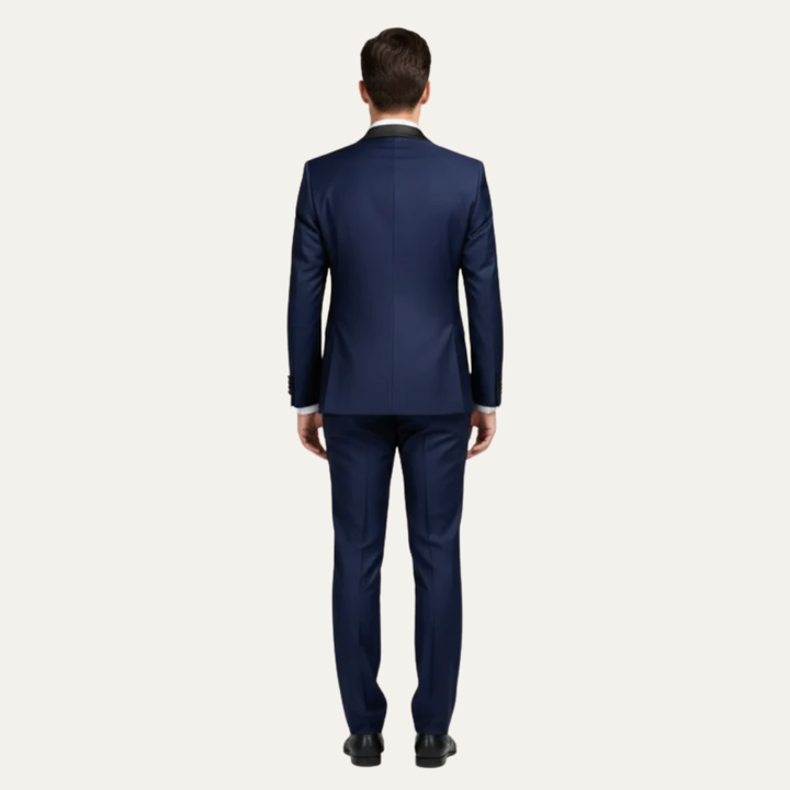 Mens Three-Piece Tuxedo Suit Satin Lapel Tailored Fit
