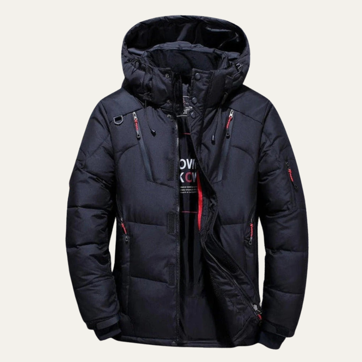 Mens Outdoor Jacket Padded Hooded Warm