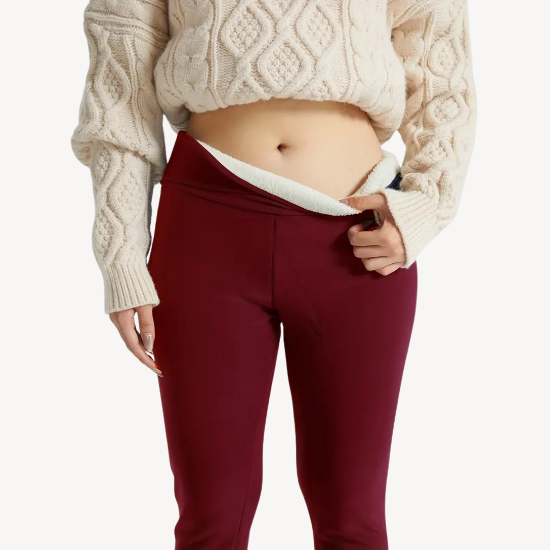 Womens Leggings with Fleece Lining Slim Fit