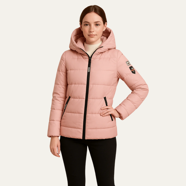 Womens Hooded Puffer Jacket Sporty Fit