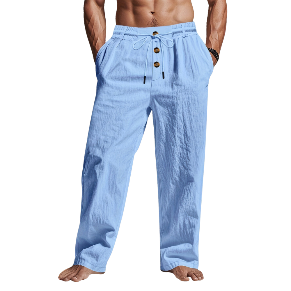 Mens Relaxed Fit Pants with Elastic Waistband