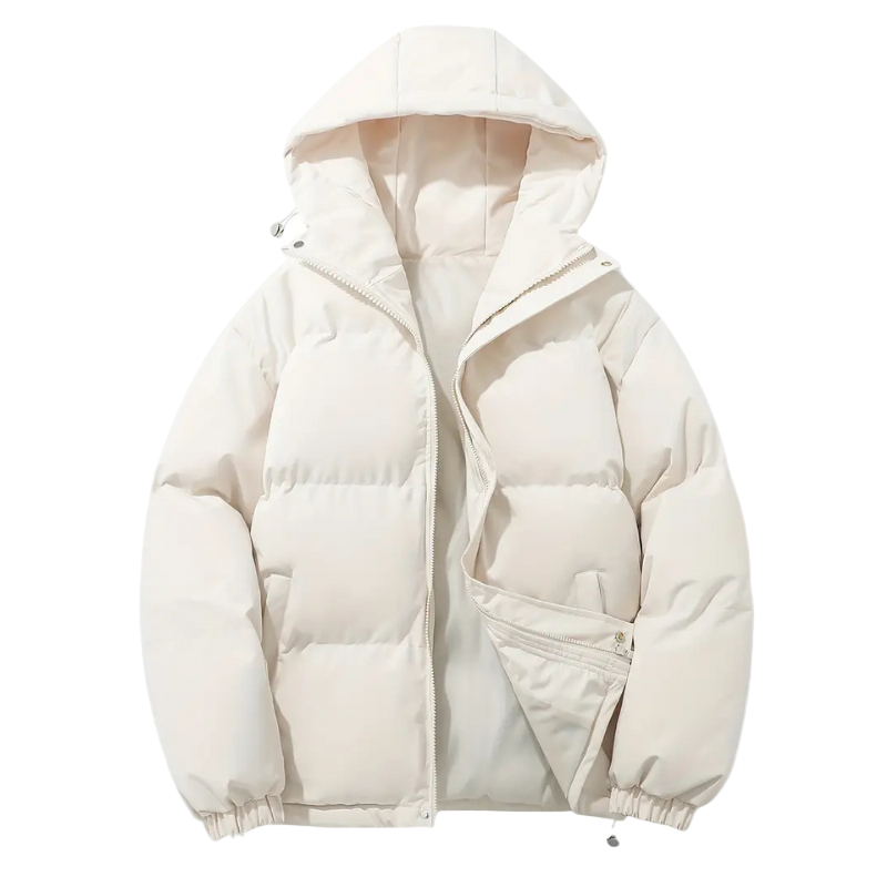 Mens Puffer Jacket with Hood Padded Warm Fit - BritishMode