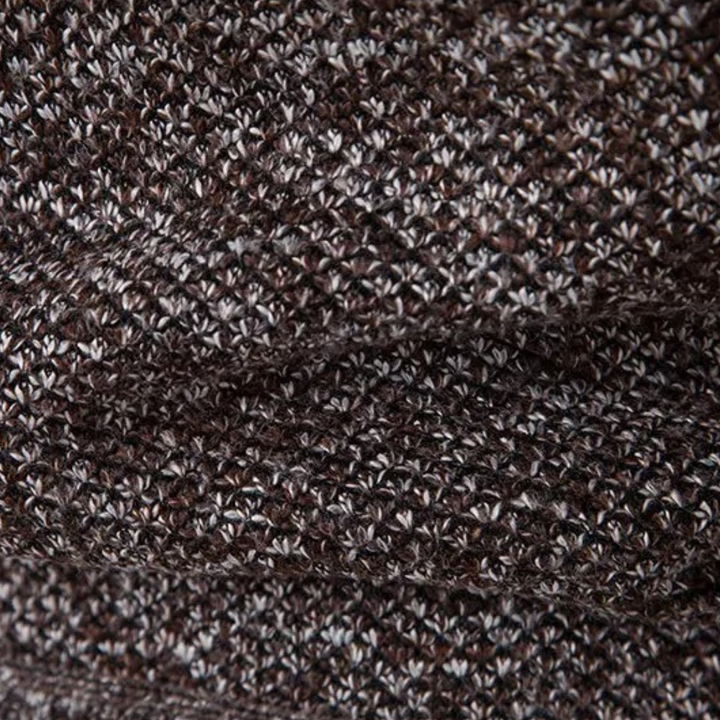 Mens Knit Fleece Zip Cardigan Diamond Pattern