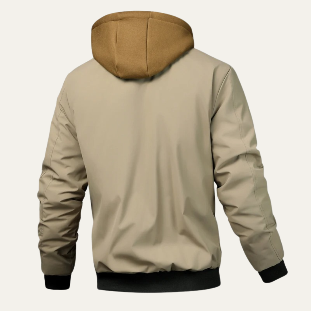 Mens Bomber Jacket Thick Fleece Hooded Winter Fit