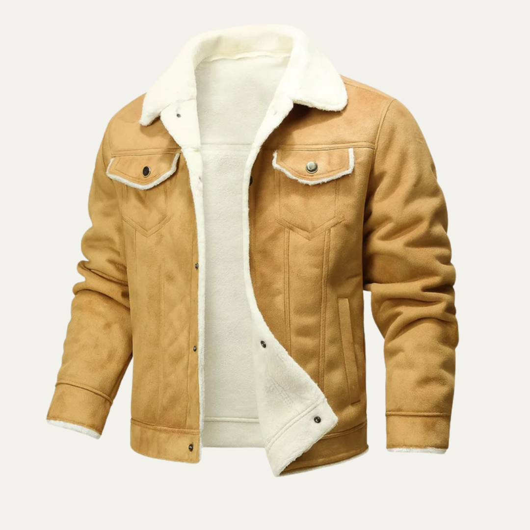 Mens Trucker Jacket Shearling Lined Classic Fit