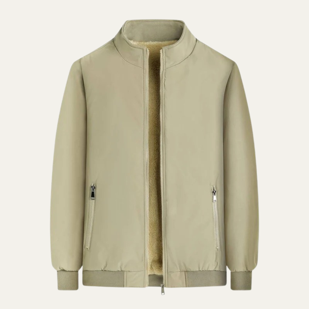 Mens Flight Jacket Faux Fur Lined Warm Fit