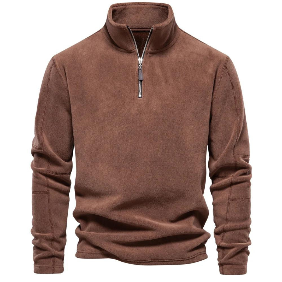 Mens Quilted Pullover with Funnel Neck
