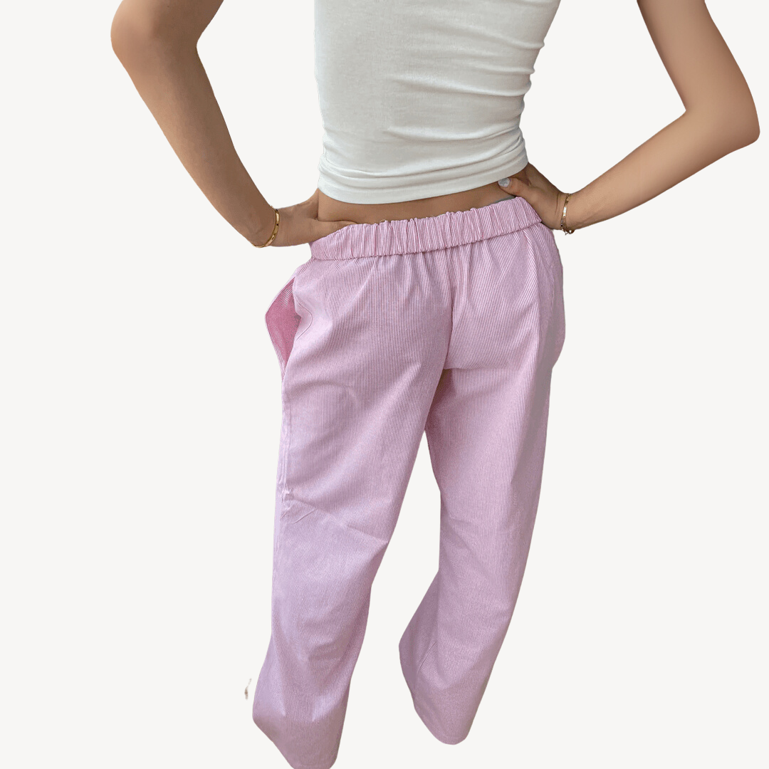 Womens Lounge Pants Linen Blend Relaxed Fit