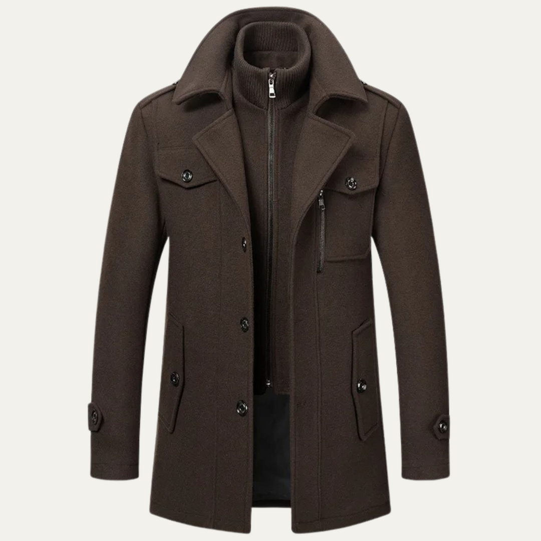 Mens Wool Blend Winter Coat Elegant Fit