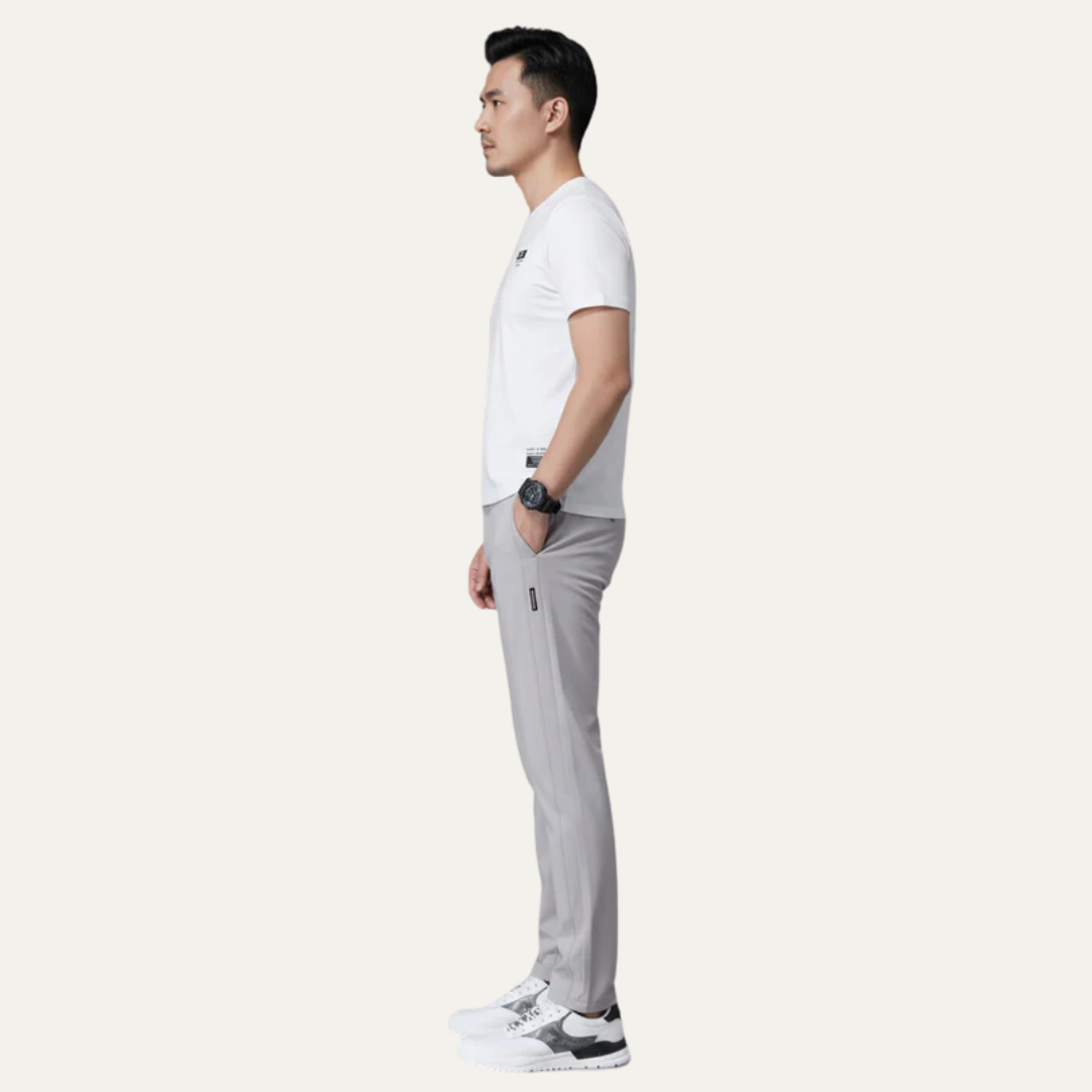 Mens Slim Fit Stretch Flat Front Pants