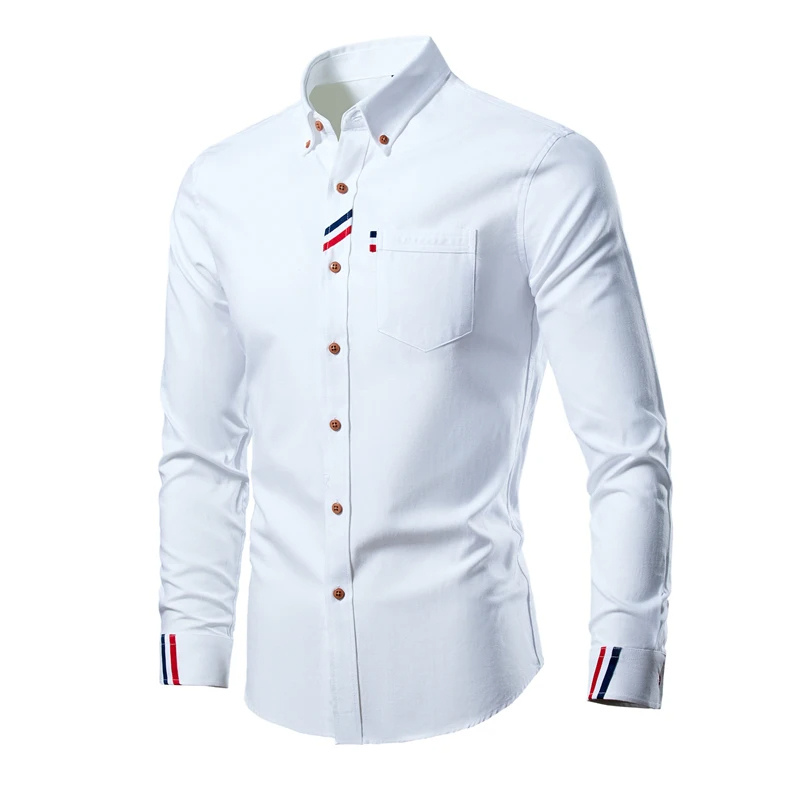 Mens Long Sleeve Button-Down Shirt Relaxed Fit