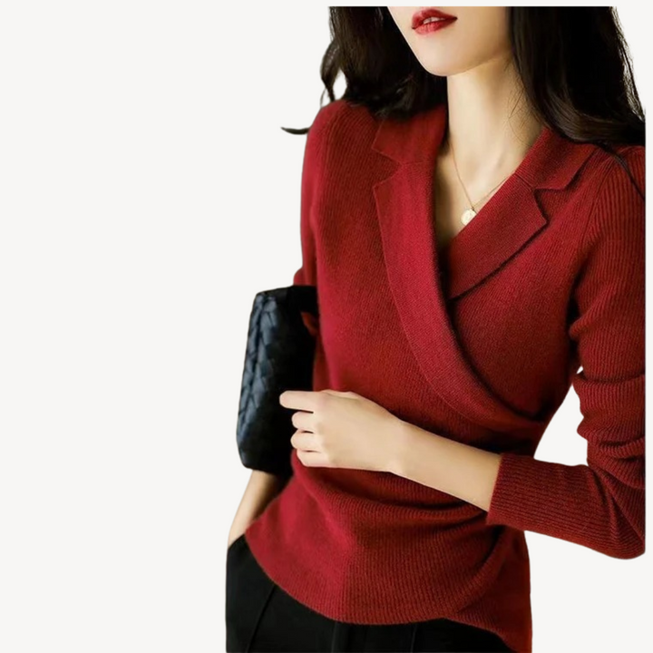 Womens Knit Wrap Sweater V-Neck Style