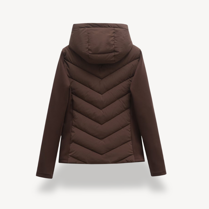 Womens Quilted Jacket Chevron Pattern Regular Fit