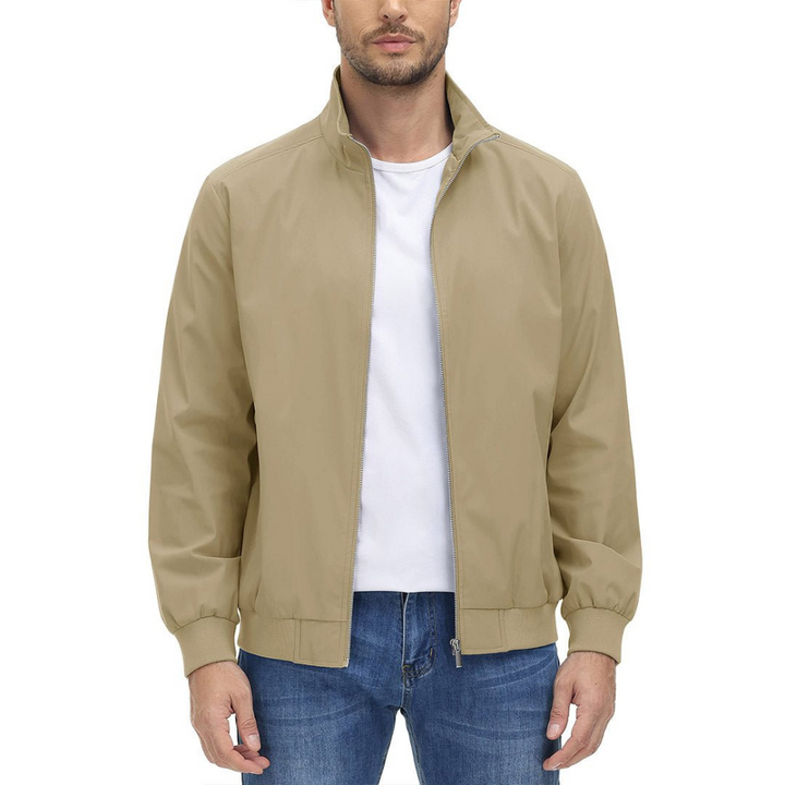 Mens Blouson Jacket Zip Front Minimalist Style