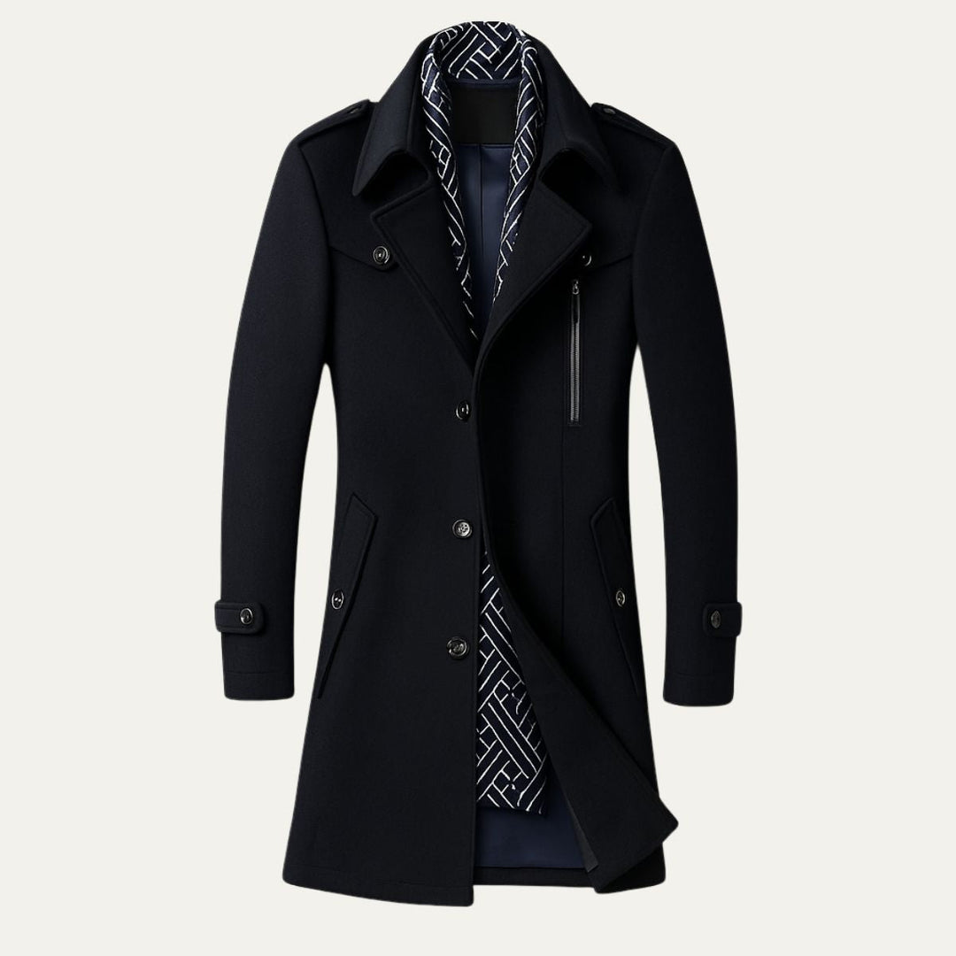 Mens Tailored Coat Wool Blend Slim Fit - BritishMode