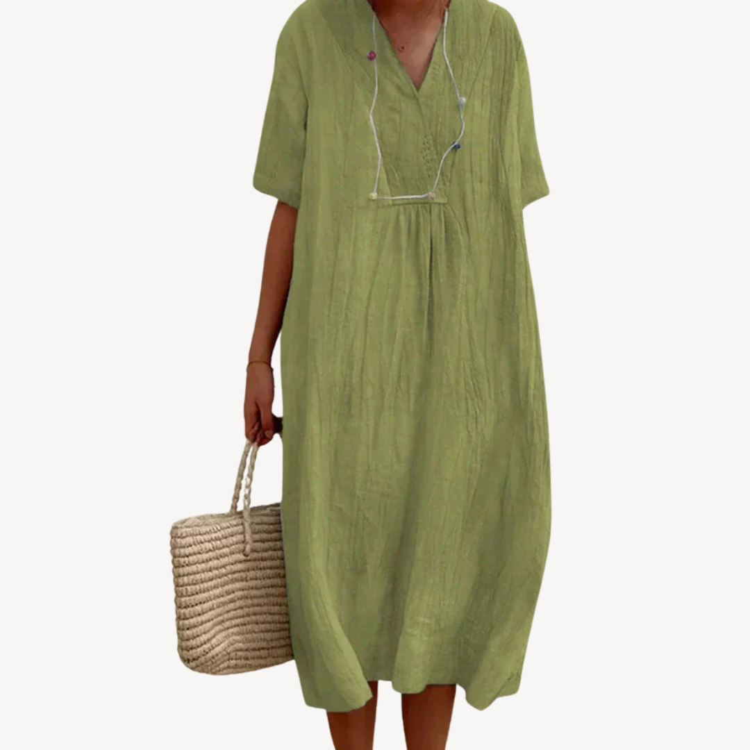 Womens Midi Dress Lightweight Loose Fit