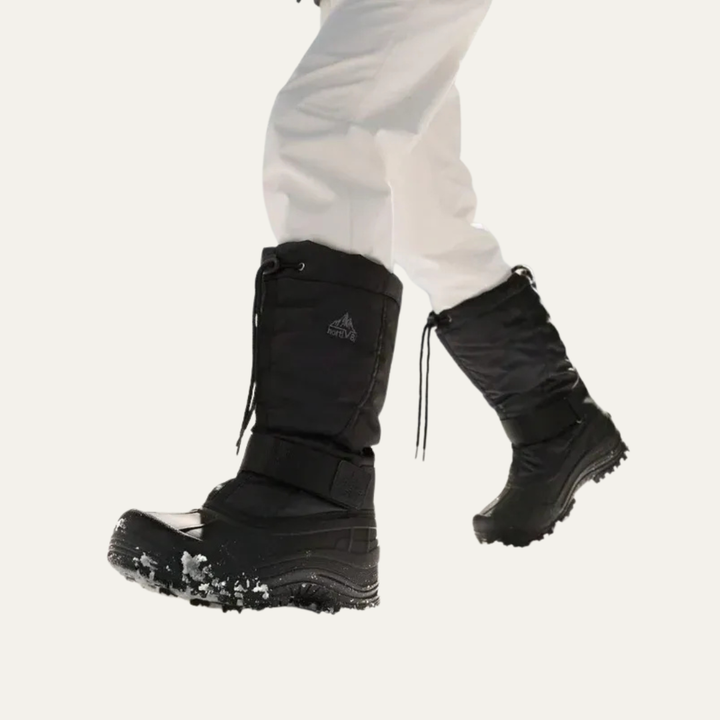 Mens Tall Winter Snow Boots with Strap and Drawstring Closure - BritishMode