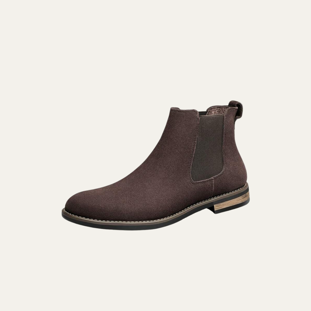Mens Chelsea Boots Leather Rugged Thick Sole