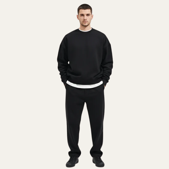 Mens Oversized Crewneck Sweatshirt Exposed Seam Detail