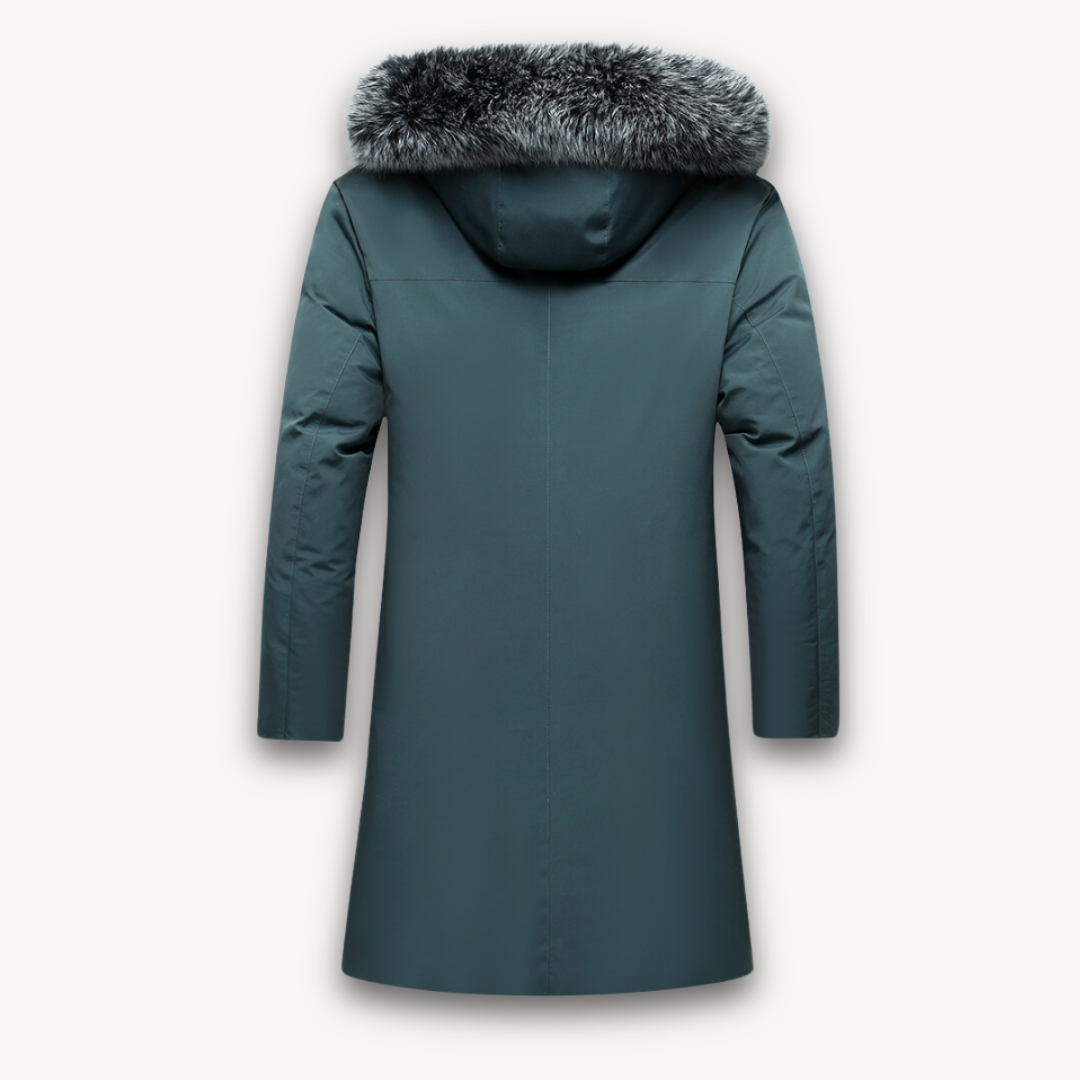 Mens Waterproof Parka Coat with Faux Fur Hood