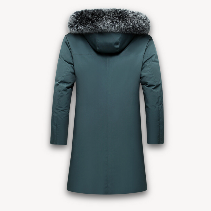 Mens Waterproof Parka Coat with Faux Fur Hood