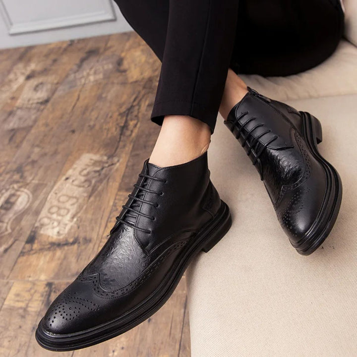 Mens Chelsea Boots Leather Business Winter Style