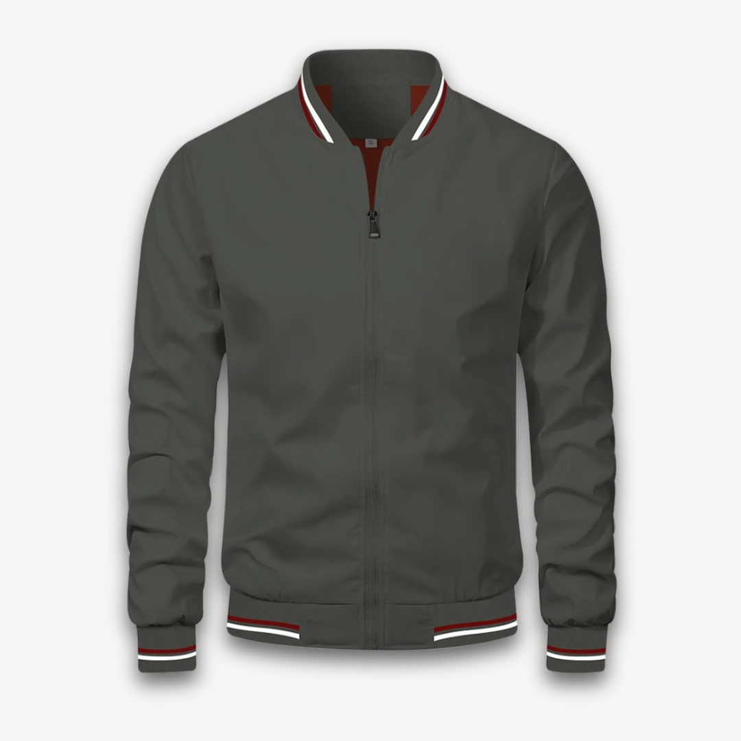 Mens Bomber Jacket Lightweight Polyester Zip-Up Windbreaker
