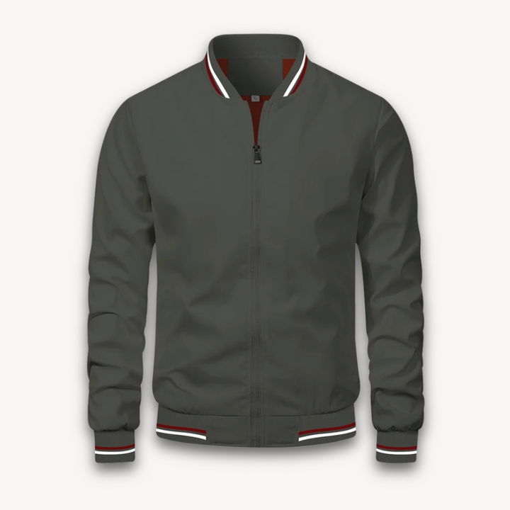 Mens Bomber Jacket Lightweight Polyester Zip-Up Windbreaker