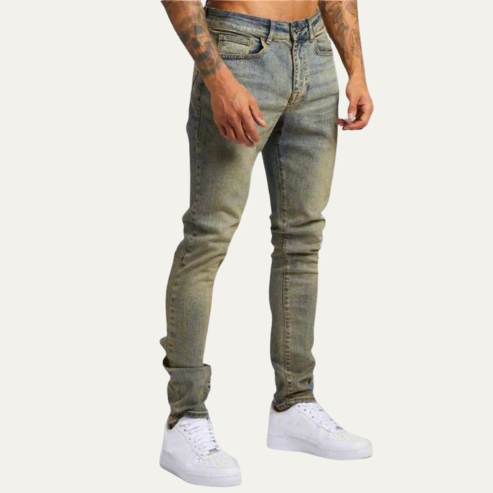 Mens Skinny Jeans Distressed Low Rise