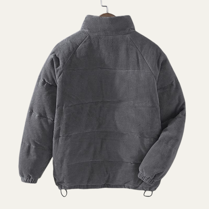 Mens Quilted Corduroy Puffer Jacket Padded Fit