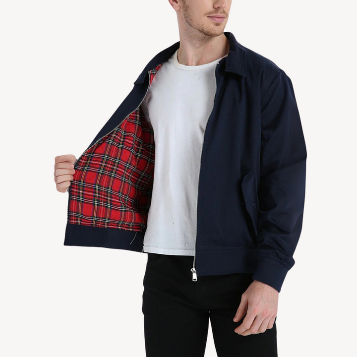Mens Bomber Jacket with Zip-Up Closure