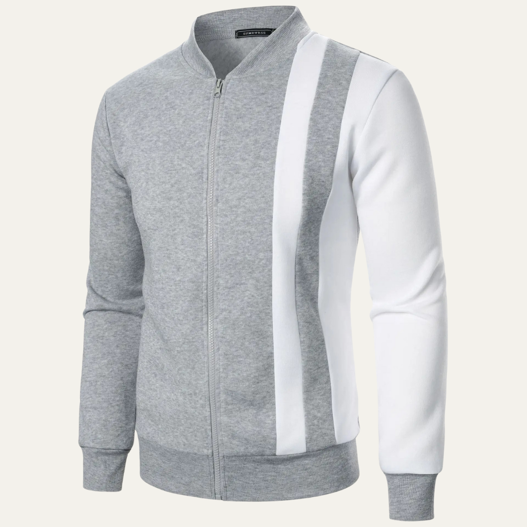 Mens Lightweight Zip-Up Jacket Color Block Design
