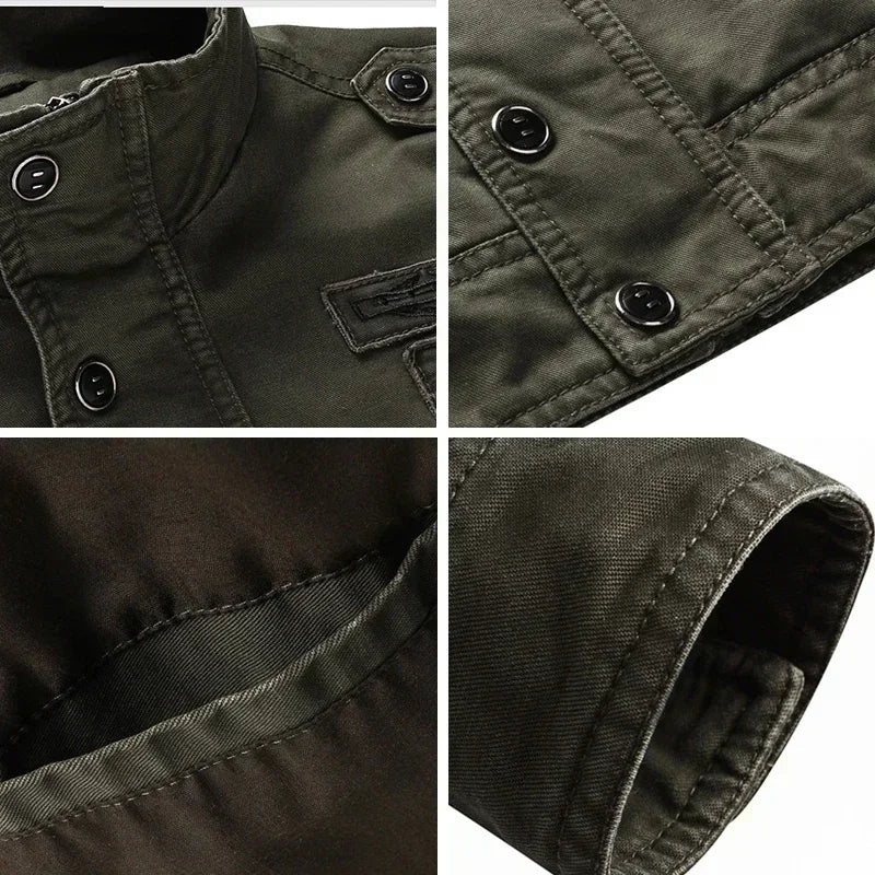 Mens Military Jacket Rugged Style Regular Fit