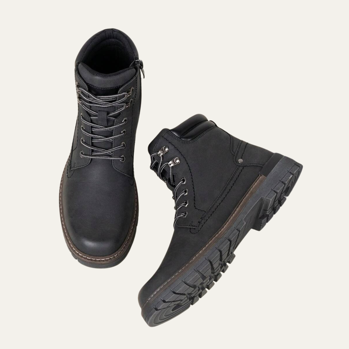 Mens Combat Boots Lace-Up Military Style Lug Sole