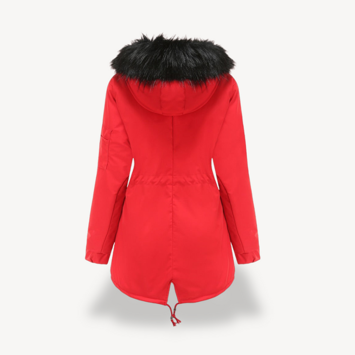 Womens Faux Fur Hooded Parka Jacket Relaxed Fit