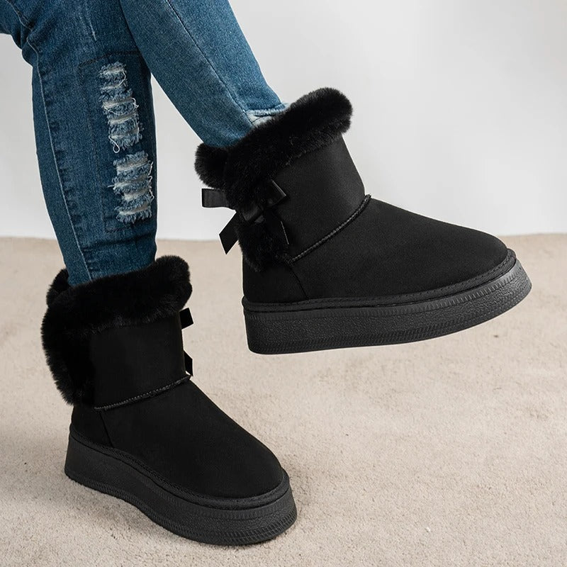 Womens Platform Boots Suede Material